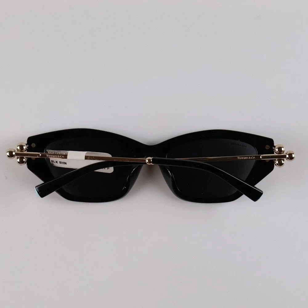 Tiffany & Co Sunglasses TF4231U Black Cat Eye Polarized Grey Lens NWT MSRP $513